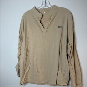 Lacoste Men's Casual Beige Button Down Shirt